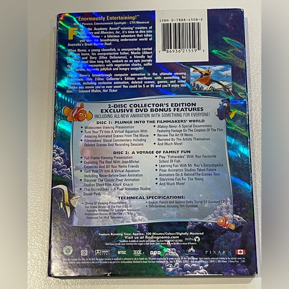 Finding Nemo DVD - Picture 2 of 2